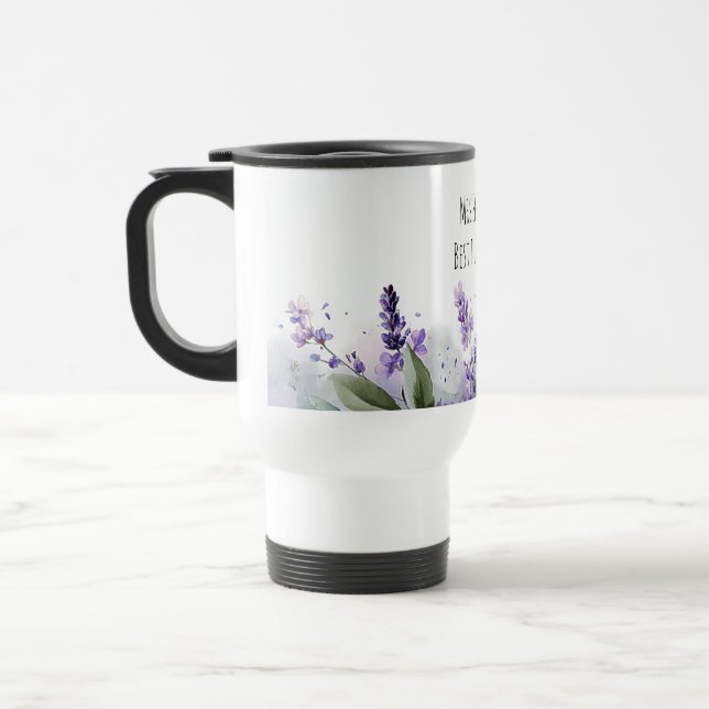Taza De Viaje Personalized Lavender Flowers Teacher Appreciation (Izquierda)
