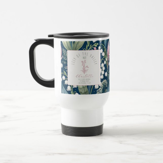 Taza De Viaje Personalized May Birth Flower (Izquierda)
