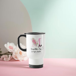 Taza De Viaje Personalized Mom Initial Travel Mug