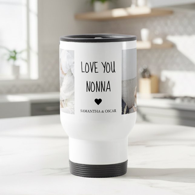 Taza De Viaje Personalized Nonna Gift | Custom Photo Collage (Subido por el creador)