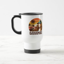 Taza De Viaje Personalized Photo Retro Bahamas Tropical Beach   