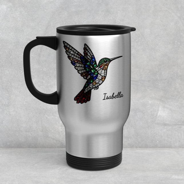 Taza De Viaje Personalized Stained Glass Hummingbird Travel Mug (Subido por el creador)