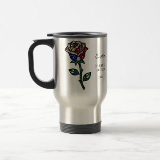Taza De Viaje Personalized Stained Glass Rose Retirement Mug