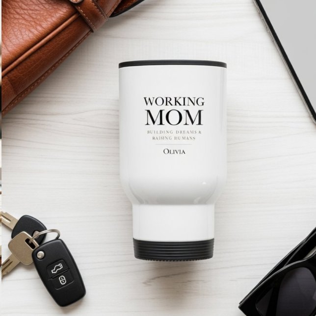 Taza De Viaje Personalized Working Mom – Custom Boss Mom Gift (Subido por el creador)