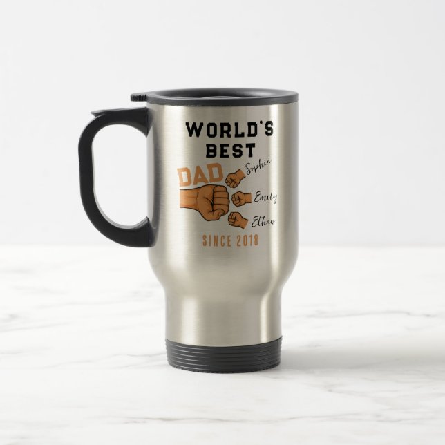 Taza De Viaje Personalized WORLD'S BEST Dad | Father’s Day (Izquierda)