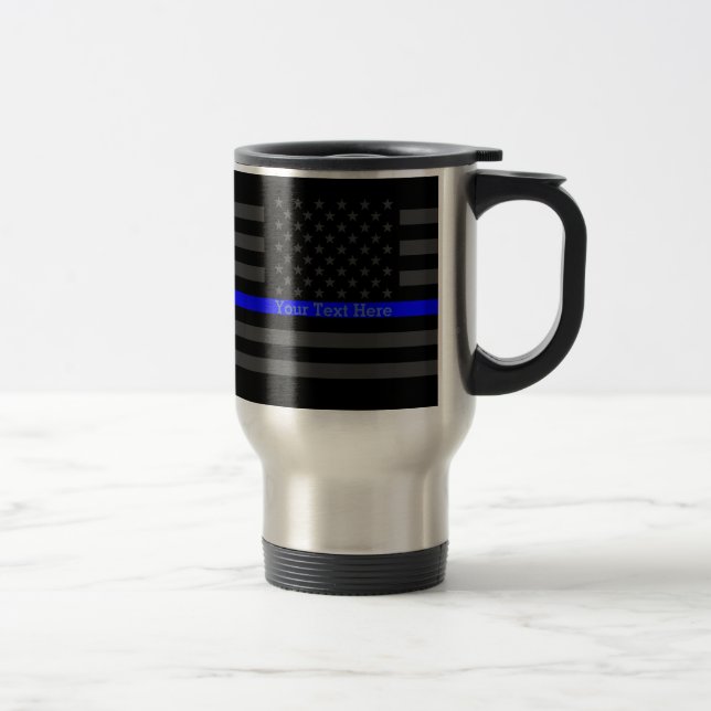 Taza De Viaje Personalizó su bandera gris fina conocida de Blue (Derecha)
