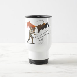 Taza De Viaje Pesca con mosca con una escena de moscas mojadas W