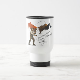 Taza De Viaje Pesca con mosca con una escena de moscas mojadas W