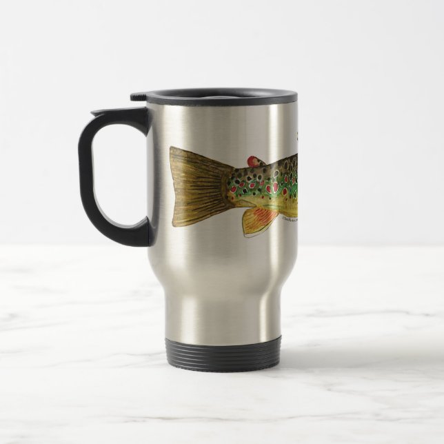 Taza De Viaje Pesca de trucha marrón (Izquierda)