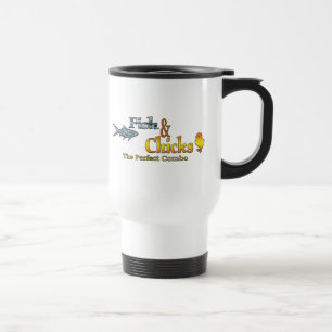Taza De Viaje Pesca divertida de los pescados y de los polluelos