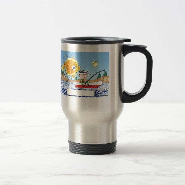 Taza De Viaje Pesca, pescador - Personalizado personalizado (Derecha)