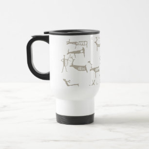 Taza De Viaje Petroglifo Rupestre Caza Antigua de Ciervos Europe