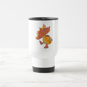 Taza De Viaje Pez dorado caprichoso del arte popular Fantasía
