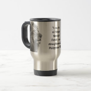 Taza De Viaje Phil 4:13 Motivación de las escrituras bíblicas In