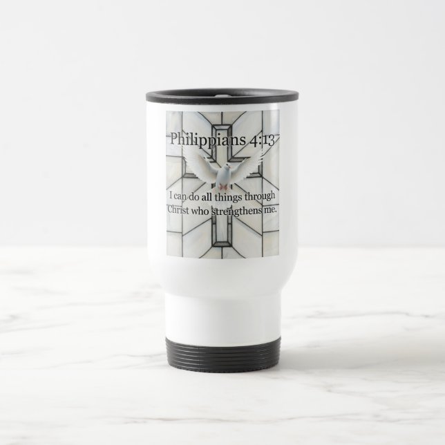 Taza De Viaje Philippians 4:13 Bible Verse Travel Mug (Centro)