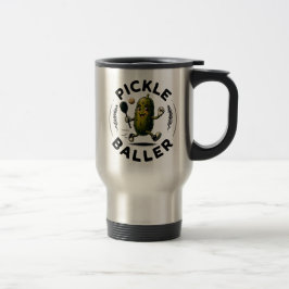 Taza De Viaje Pickle Baller Travel Mug - Arte de Pickleball Vint