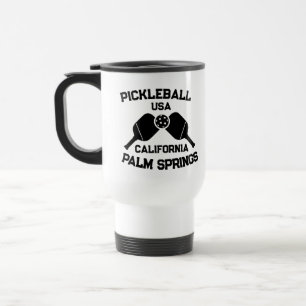 Taza De Viaje Pickleball Paddle Palm Springs Personalizado de Ca