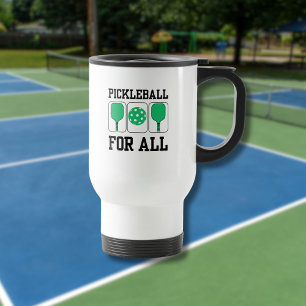 Taza De Viaje Pickleball Para Todos Palas y Pelota Verde