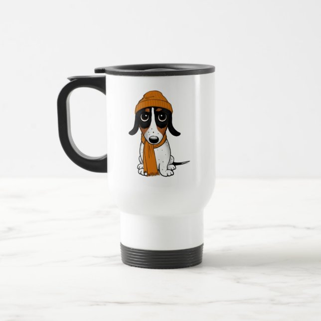 Taza De Viaje Piebald Dachshund Cute Hipster Dog (Izquierda)