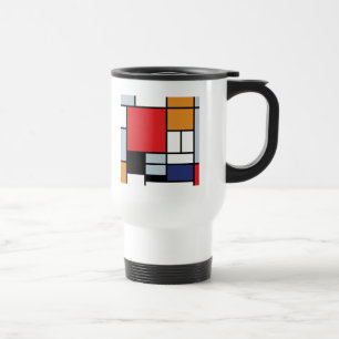 Taza De Viaje Piet Mondrian - Composición con el plano rojo gran