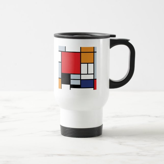 Taza De Viaje Piet Mondrian - Composición con el plano rojo gran (Derecha)