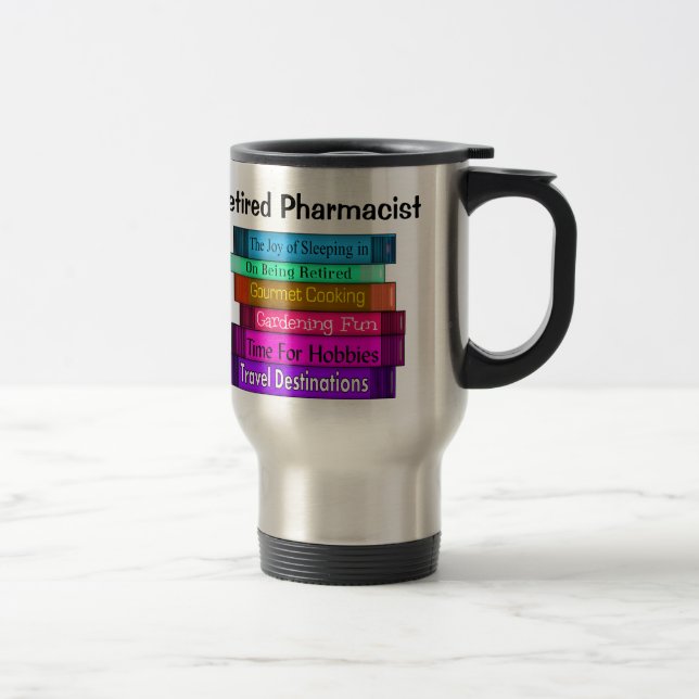 Taza De Viaje Pila jubilada de los regalos del farmacéutico del (Derecha)