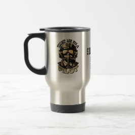 Taza De Viaje Piloto de fecha y nombre personalizado con problem