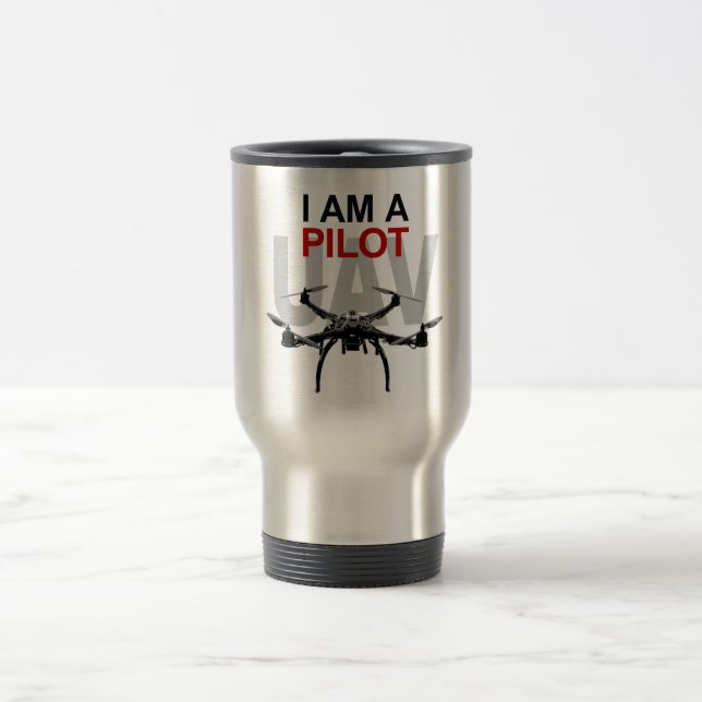 Taza De Viaje Piloto del UAV Quadpilot Quadcopter (Centro)