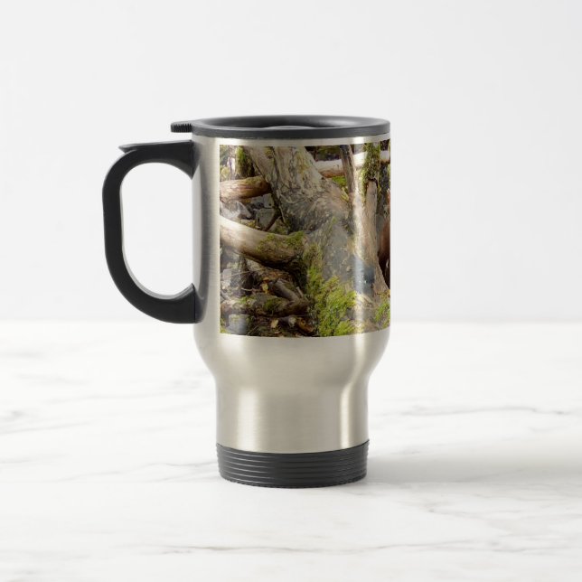 Taza De Viaje Pine Marten en Log (Izquierda)