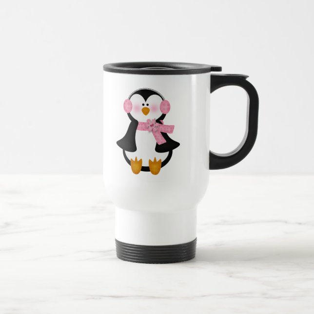 Taza De Viaje pingüino adorable (Derecha)