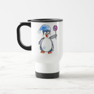 Taza De Viaje Pingüino caprichoso y chiflado