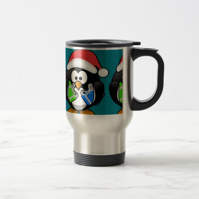 Taza De Viaje Pingüino con regalos (Derecha)