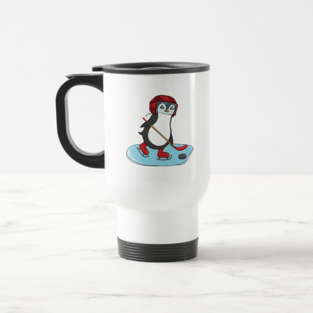 Taza De Viaje Pingüino de hockey sobre hielo (Izquierda)