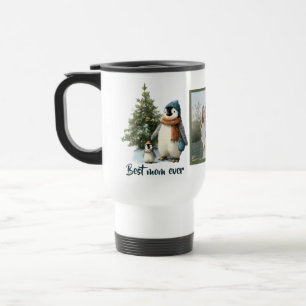 Taza De Viaje Pingüino de invierno personalizado “Mejor mamá del