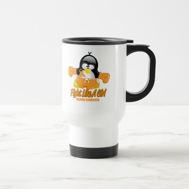 Taza De Viaje Pingüino que lucha de la leucemia (Derecha)