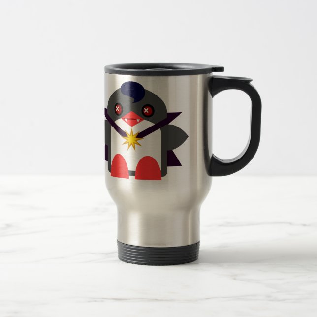 Taza De Viaje Pingüino Vampiro Kawaii (Derecha)