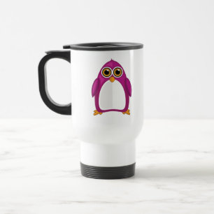 Taza De Viaje Pingüino Violeta Rojo Lindo – Pingüino Kawaii de D