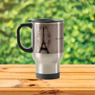 Taza De Viaje Pink Paris Grunge Travel Mug