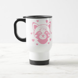 Taza De Viaje Pink raccoon in Love