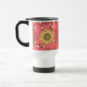 Taza De Viaje Pink Sunflowers Christmas