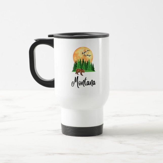 Taza De Viaje Pinos de oso pardo Montana, forasteros, (Izquierda)