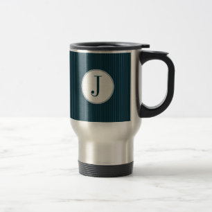 Taza De Viaje Pinstripe de cobalto monogramo