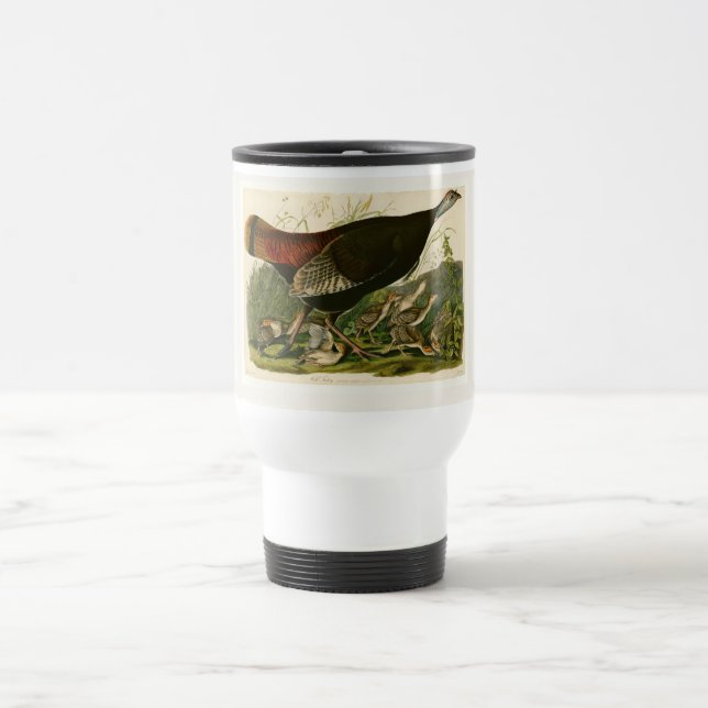 Taza De Viaje Pintado de aves salvajes Audubon en Turquía (Centro)
