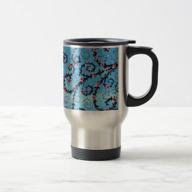 Taza De Viaje Pintado de Blossom de la mañana (Derecha)