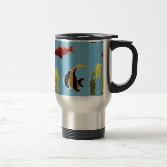 Taza De Viaje Pintado de peces acuáticos (Derecha)