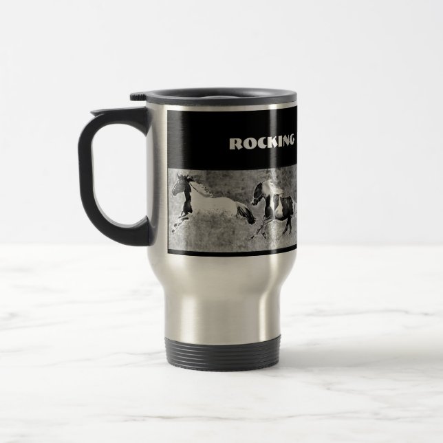 Taza De Viaje Pintos que galopan, personalizable (Izquierda)