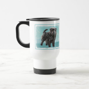 Taza De Viaje Pintura Affenpinscher - Arte Perro Original Cuto
