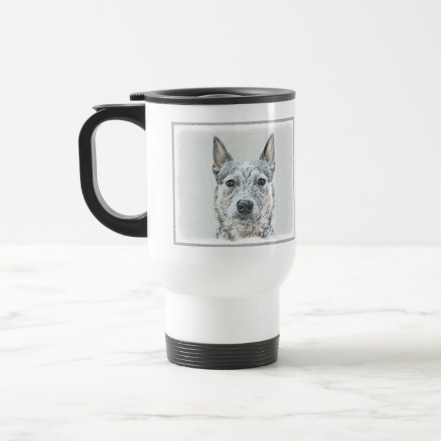 Taza De Viaje Pintura australiana de perro de ganado bovino - Ar (Izquierda)