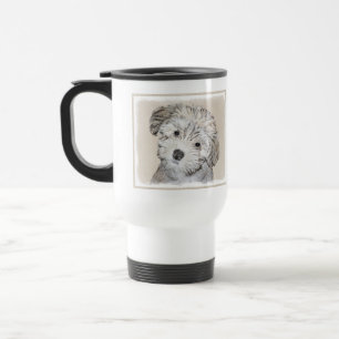 Taza De Viaje Pintura de cachorro habanesa - Arte de perro origi