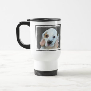 Taza De Viaje Pintura de Clumber Spaniel - Arte de Perro Origina